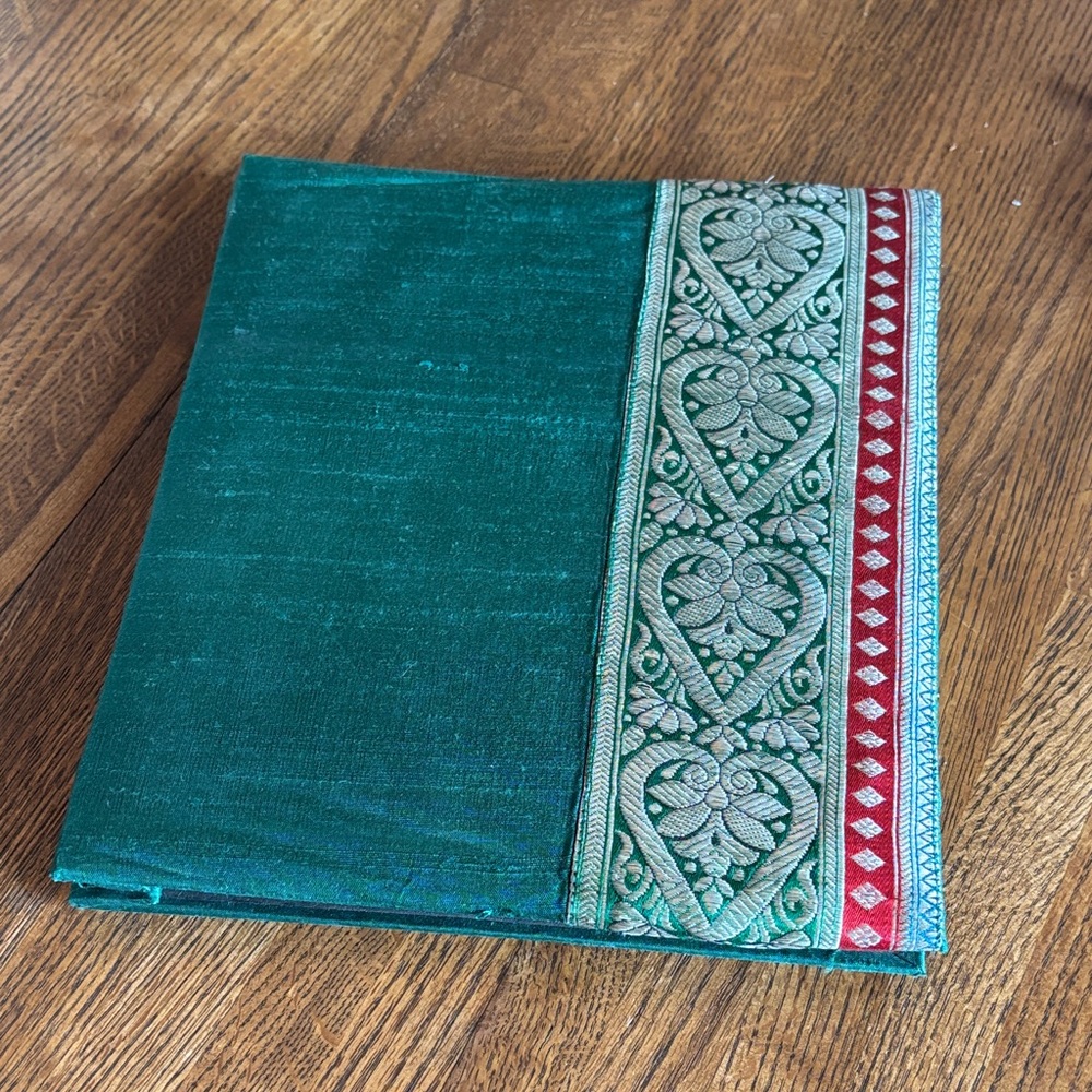 Vintage Photo Album with Fabric and Intricate Border✨